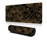 Hixingo 3D Mauspad XXL/XL/L, Gaming Mauspad, Abstrakte Textur Mauspad mit Anti-Rutsch Gummiboden, Vernähte Kanten Mousepad, Mouse Pad für Büro, Zuhaus (700x300x3mm,Or)