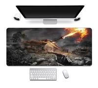 Hixingo 3D Modèle de Réservoir Tapis de Souris XXL/XL/L, Tapis de Souris Gamer, Tapis Souris avec Bords Cousus, Tapis de Souris en Base Antidérapante, Convient Gaming,Maison (800x300x3mm,E)