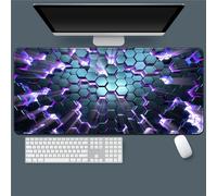 Hixingo 3D Nid d'abeille Coloré Tapis de Souris XXL/XL, Tapis de Souris Gamer, Tapis Souris avec Bords Cousus,Tapis de Souris en Base Antidérapante,Convient Gaming,Maison (600x300x3mm,Bleu Violet)