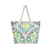 Hixingo 3D Sac de Plage XXL Femme Homme, Grand Sac de Plage en Été Cabas de Piscine Pliable Léger Beach Tote Bag pour Vacances, Gymnase, Voyage, Shopping (35x12x34CM,Mandalas 3)