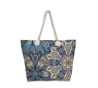 Hixingo 3D Sac de Plage XXL Femme Homme, Grand Sac de Plage en Été Cabas de Piscine Pliable Léger Beach Tote Bag pour Vacances, Gymnase, Voyage, Shopping (35x12x34CM,Mandalas 8)