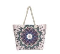 Hixingo 3D Sac de Plage XXL Femme Homme, Grand Sac de Plage en Été Cabas de Piscine Pliable Léger Beach Tote Bag pour Vacances, Gymnase, Voyage, Shopping (35x12x34CM,Mandalas 1)