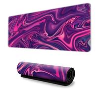 Hixingo 3D Tapis de Souris XXL/XL/L, Fluide Coloré Tapis de Souris Gamer, Tapis Souris avec Bords Cousus, Tapis de Souris en Base Antidérapante, Convient pour Gaming, Maison (900x400x3mm,Fluide 3)