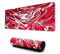 Hixingo 3D Tapis de Souris XXL/XL/L, Fluide Coloré Tapis de Souris Gamer, Tapis Souris avec Bords Cousus, Tapis de Souris en Base Antidérapante, Convient pour Gaming, Maison (900x400x3mm,Fluide 15)