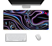 Hixingo Aquarelle Technologique Tapis de Souris XXL/XL/L, Tapis de Souris Gamer, Tapis Souris avec Bords Cousus, Tapis de Souris en Base Antidérapante Convient Gaming, Maison (900*400*3mm,laser 2)