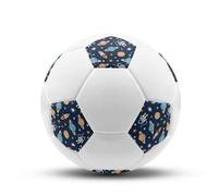 Hixingo Ballon de Football Taille 5 (Diamètre 21,6 cm) - Ballon de Sport en PVC Résistant pour Entraînement et Loisirs en Plein Air | Aiguille de Gonflage Incluse | 3D de planète (Espace)