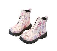 Hixingo Bottines Princesse Fille Taille 21-30, Bottes de Neige Enfant Fille avec Talon Bottines Hiver Chaud à Paillettes Chaussure Princesse avec Fermeture Éclair pour 2-10 Ans (C1113 Rose,29)