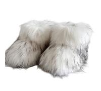 Hixingo Bottines Princesse Fille Taille 23-34, Peluche Bottes de Neige Enfant Fille Bottines Hiver Chaud Peluche Chaussure Princesse avec Fermeture Éclair pour 2-10 Ans (Grise,23)