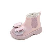 Hixingo Bottines Princesse Fille Taille 24-34, Bottes de Neige Enfant Fille avec Talon Bottines Hiver Chaud à Paillettes Chaussure Princesse avec Fermeture Éclair pour 2-10 Ans (2216-5 Rose,27)