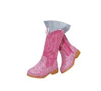 Hixingo Bottines Princesse Fille Taille 25-34, Bottes de Neige Enfant Fille avec Talon Bottines Hiver Chaud à Paillettes Chaussure Princesse avec Fermeture Éclair pour 2-10 Ans (555-57 Rose vif,26)