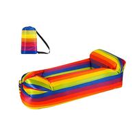 Hixingo Canapé Gonflable, Camping Fauteuil Gonflable, Imperméable à l'eau Hamac Gonflable, Lit d'air de Sofa Gonflable de Fainéant Paresseux pour Extérieur (One Size,Arc-en-Ciel)