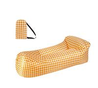 Hixingo Canapé Gonflable, Camping Fauteuil Gonflable, Imperméable à l'eau Hamac Gonflable, Lit d'air de Sofa Gonflable de Fainéant Paresseux pour Extérieur (One Size,Plaid Jaune)