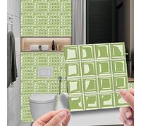 Hixingo Carrelage Adhesif Mural Cuisine, 20 Pièces Salle de Bain, Rectangulaires Credence Adhesive pour Cuisine, Mosaïque 3D - Dalle Pvc Adhesive Murale Carrelage Autocollant (Vert Sauge,15x15cm)
