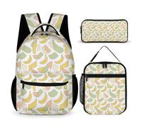 Hixingo Cartable Sac à Dos Primaire Ensemble 3 Pièces (Banane 1,43x32x15cm)