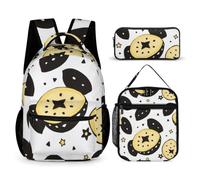 Hixingo Cartable Sac à Dos Primaire Ensemble 3 Pièces (Étoile,43x32x15cm)