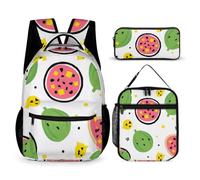Hixingo Cartable Sac à Dos Primaire Ensemble 3 Pièces (Pastèque,43x32x15cm)