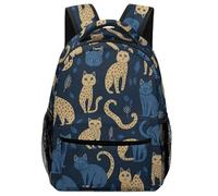 Hixingo Cartoon Style Sac à Dos Enfants Fille Garçons, Confortable Jardin d'enfants Cartable Primaire Maternelle, Petit Adolescents Sac a Dos Grande Capacité (Chat tacheté,42x31x15cm)