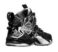 Hixingo Chaussure de Basketball for Hommes, Hautes Sneakers Baskets Enfant Automne et Hiver, Mode Baskets de Basket-Ball de Style Graffiti, Basket-Ball Chaussures de Sport pour Jeunes 36-45 EU