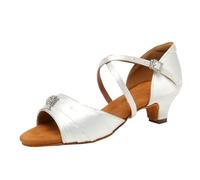 Hixingo Chaussures Danse Latine Femme Talon Bas 4cm | Idéal Pour La Salsa Et Les Dances De Salon. Conçu En Matériaux Souples Et Respirants Pour Un Confort Optimal Sur La Piste.