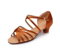 Hixingo Chaussures Danse Latine Femme Talon Bas 4cm | Idéal Pour La Salsa Et Les Dances De Salon. Conçu En Matériaux Souples Et Respirants Pour Un Confort Optimal Sur La Piste.