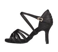 Hixingo Chaussures de Danse Latine Femme 8.5CM, Bout Ouver Chaussures de Danse de Salon Femme pour Salsa Bachata, Jazz, Latin, Standard, Rumba, Cha Cha (SD15 Noir,36)