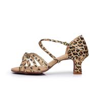 Hixingo Chaussures de Danse Latine Femme Bout Ouvert Talon 5cm,Chaussures De Salsa Tango Valse Fête Sociale pour Jazz/Latin/National Mark/Rumba/Cha Cha -Modèle L300 (Imprimé léopard,37)
