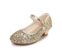 Hixingo Chaussures de Princesse Fille 2-10 Ans, Ballerines Enfant Chaussures Plates Mary Jane, Glitter Shinning Paillettes Enfants Mary Jane pour Anniversaire Mariages et Fêtes