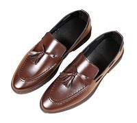 Hixingo Chaussures Habillées Oxford en Cuir pour Homme, Chaussures Ville Homme 39-47 EU Derby Masculin Basse Business en Cuir Confortable Antidérapantes pour Mariage, Officiel (42,X97 Marron)
