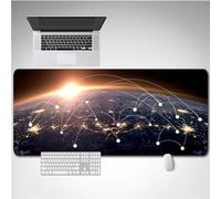 Hixingo Ciel étoilé Brillant Tapis de Souris XXL/XL,Tapis de Souris Gamer, Tapis Souris avec Bords Cousus, Tapis de Souris en Base Antidérapante,Convient pour Gaming,Maison (900x400x3mm,planète 2)