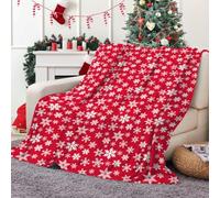 Hixingo Couverture 3D Noël Douce et Confortable Plaid Polaire, Plaid Tout Doux Xmas Couverture Chaude Polaire, Douce Et Moelleuse pour Canapé-Lit et Canapé (Rouge,70x100cm)