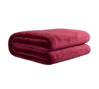 Hixingo Couverture Douce et Confortable Plaid Polaire Plaid Tout Doux Couverture Chaude Polaire, Couleur Unie Douce Et Moelleuse pour Canapé-Lit et Canapé (Bordeaux,110x150cm)
