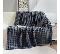 Hixingo Couverture Douce et Confortable Plaid Polaire Plaid Tout Doux Couverture Chaude Polaire, Poilu Douce Et Moelleuse pour Canapé-Lit et Canapé (Gris foncé,180x200cm)