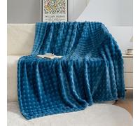 Hixingo Couverture Douce et Confortable Plaid Polaire Plaid Tout Doux Couverture Chaude Polaire, Poilu Douce Et Moelleuse pour Canapé-Lit et Canapé (Bleu mer,70x100cm)
