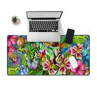 Hixingo Empreinte d'animal Tapis de Souris XXL/XL/L, Tapis de Souris Gamer, Tapis Souris avec Bords Cousus, Tapis de Souris en Base Antidérapante, Convient Gaming,Bureau (800 * 300 * 3mm,Papillon)