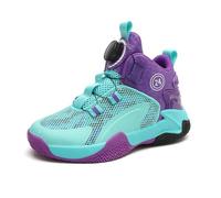 Hixingo Enfant Chaussure de Basketball, Garçon Sneakers Baskets Enfant Filles Mode Baskets de Basket-Bal Hautes pour Chaussures de Sport, pour Mixte Jeunes Homme Femme Bleu Turquoise 35