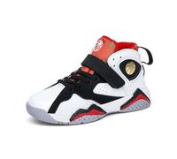 Hixingo Enfant Chaussure de Basketball, Garçon Sneakers Baskets Enfant Filles Mode Baskets de Basket-Bal pour Chaussures de Sport, pour Mixte Jeunes Homme Femme 35 Noir Blanc