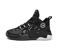 Hixingo Enfant Chaussure de Basketball Garçon Sneakers Baskets Filles Baskets de Basket-Bal Hautes pour Chaussures de Sport, pour Femme Jeunes Homme, Noir 31 EU
