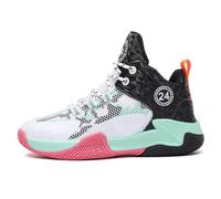 Hixingo Enfant Chaussure de Basketball Garçon Sneakers Baskets Filles Baskets de Basket-Bal Hautes pour Chaussures de Sport, pour Femme Jeunes Homme, Vert 34 EU