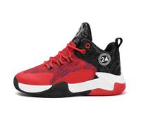 Hixingo Enfant Chaussure de Basketball Garçon Sneakers Baskets Filles Baskets de Basket-Bal Hautes pour Chaussures de Sport, pour Femme Jeunes Homme, Rouge 32 EU