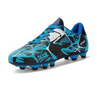 Hixingo Enfant Chaussure de Football Garçon Fille Adolescents Baskets Crampons Antidérapant AG Athlétisme Chaussures Entrainement de Football Unisex Chaussures de Sport