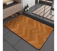 Hixingo Grain de Bois 3D Tapis de Bain Antidérapant Diatomite Absorbant Séchage Rapide Tapis de Douche pour Salles de Bains, Cuisines, Chambres à Coucher, Eviers (Brun foncé,60x90cm)