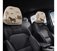 Hixingo Housse Appui Tête Voiture Extensible (Motif forêt 1,26x28cm) | Protection Douce Tissu Élastique Et Respirant pour Protéger les Sièges Contre l'Usure, les Taches et la Saleté au Quotidien