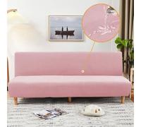 Hixingo Housse de Canapé sans Accoudoirs, Housse Clic Clac Protege Canape, Couleur Unie Imperméable Housse Canapé sans Bras, Clic Clac 3 Places Convertible Lit (Rose,L-190-210cm)