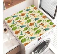 Hixingo Housse de Machine à Laver, Antidérapant Tapis de Protection, pour Machine à Laver et Seche Linge, Anti-Poussière Protection Contre les Rayures (Bataille de dinosaures,30 * 40cm)