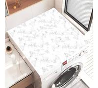 Hixingo Housse de Machine à Laver, Antidérapant Tapis de Protection, pour Machine à Laver et Seche Linge, Anti-Poussière Protection Contre les Rayures, Imprimé Marbre (Marbre blanc,40 * 50cm)