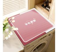 Hixingo Housse de Machine à Laver, Antidérapant Tapis de Protection, pour Machine à Laver et Seche Linge, Anti-Poussière Protection Contre les Rayures, Style Chinois (Rose paisible,50 * 50cm)