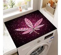Hixingo Housse de Machine à Laver, Antidérapant Tapis de Protection Pour Plan de Travail Machine à Laver et Seche Linge Anti-Poussière Protection Peinture de Feuilles en 3D (Style 9,50x50cm)