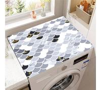 Hixingo Housse de Machine à Laver, Antidérapant Tapis de Protection Pour Plan de Travail Machine à Laver et Seche Linge, Anti-Poussière Protection Contre les Rayures (Échelles colorées 13,40x50cm)