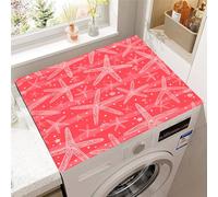 Hixingo Housse de Machine à Laver, Antidérapant Tapis de Protection Pour Plan de Travail Machine à Laver et Seche Linge, Anti-Poussière Protection Contre les Rayures (Étoile de mer rouge,50x50cm)