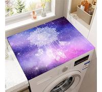 Hixingo Housse de Machine à Laver, Antidérapant Tapis de Protection Pour Plan de Travail Machine à Laver et Seche Linge Anti-Poussière Protection Modèle d'attrape-rêves (Style 6,40x50cm)